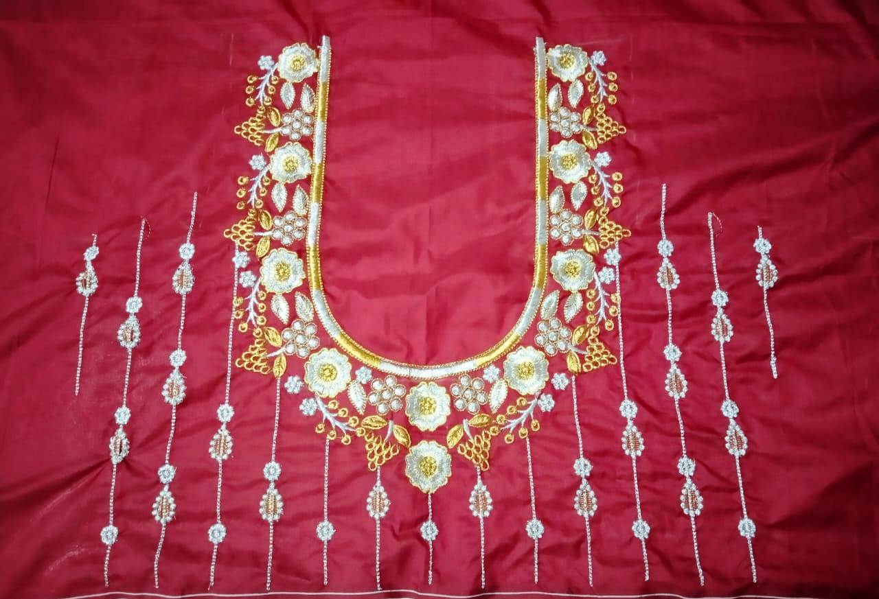 work on plain blouse